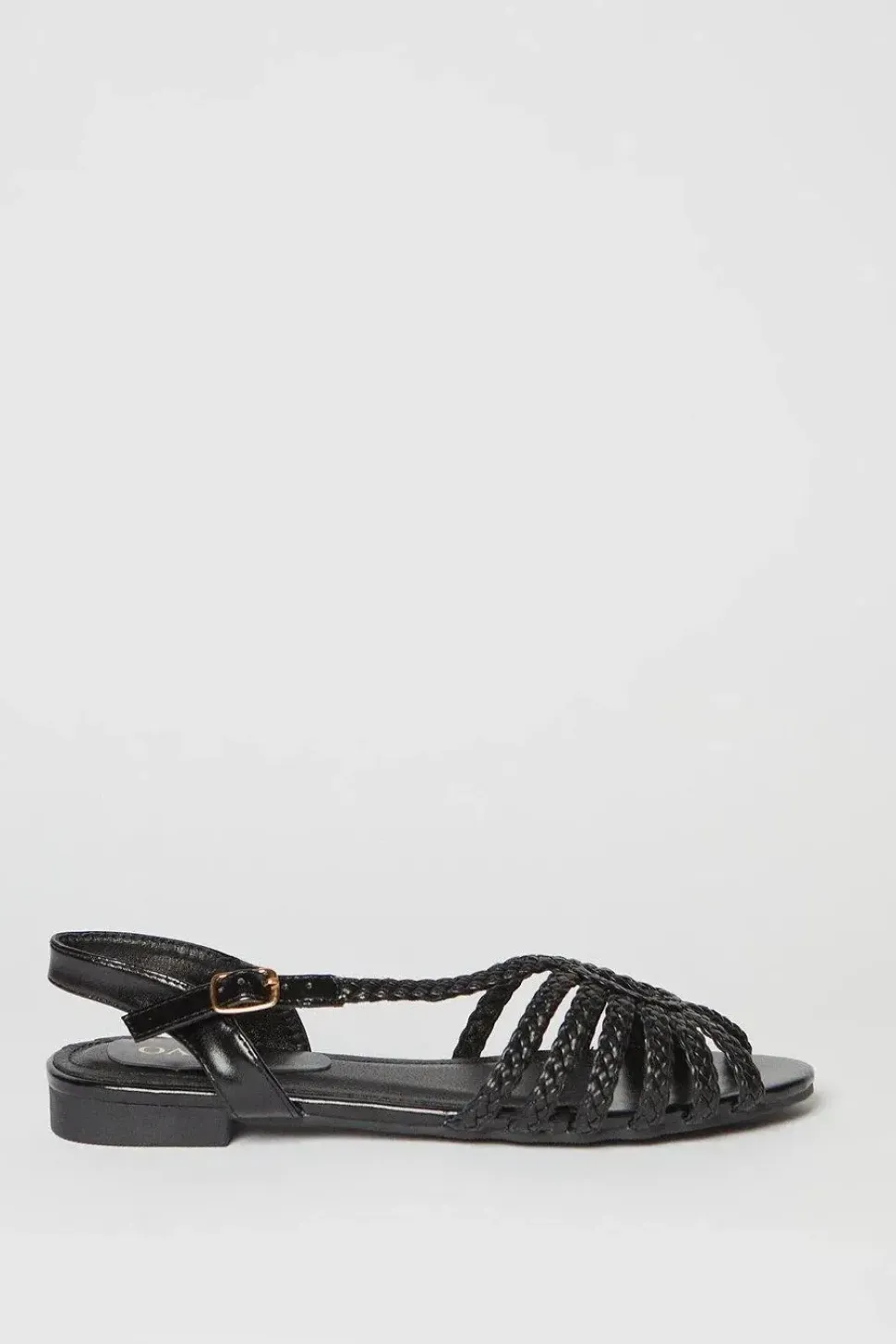 Bronte Plaited Slingback Peeptoe Flat Sandals