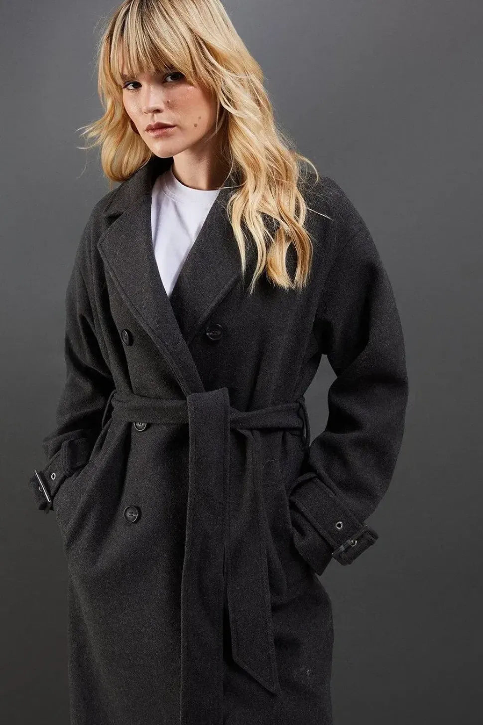 Brushed Belted Maxi Coat