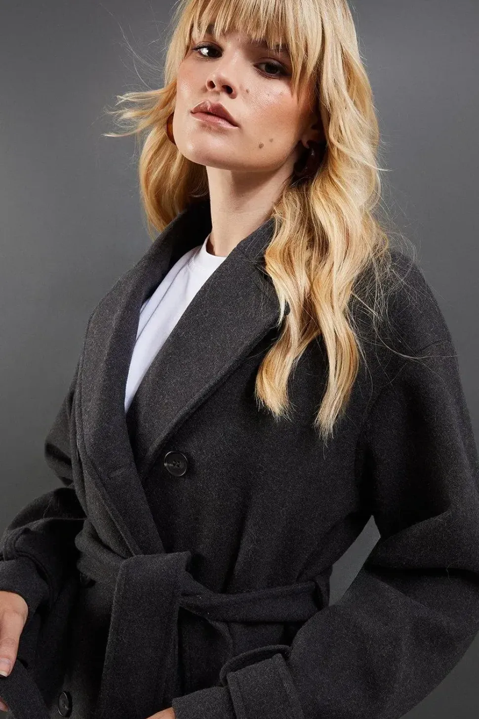 Brushed Belted Maxi Coat