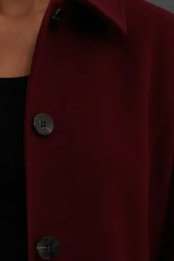 Brushed Button Through Tailored Coat