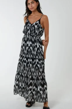 Brushed Print Wrap Dress