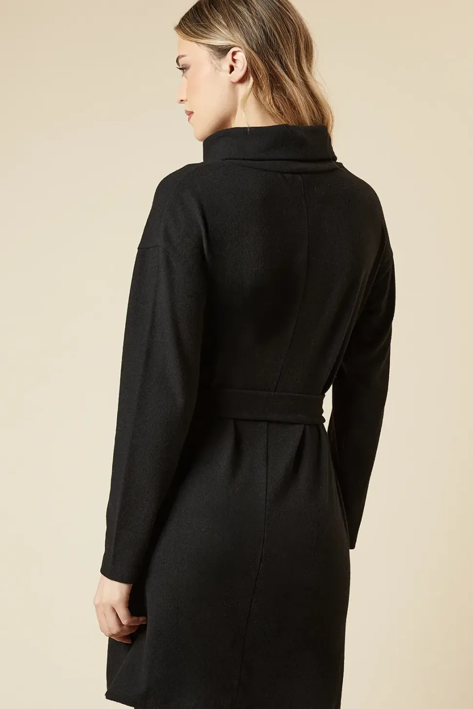 Brushed Roll Neck Mini Dress