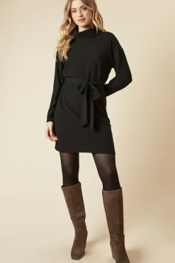 Brushed Roll Neck Mini Dress