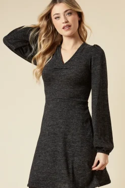 Brushed Soft Touch Ruched Front Mini Dress