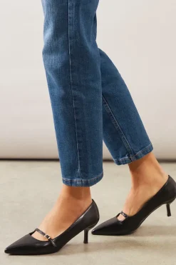 Brystan Pointed Mary Jane Kitten Heel Court Shoe