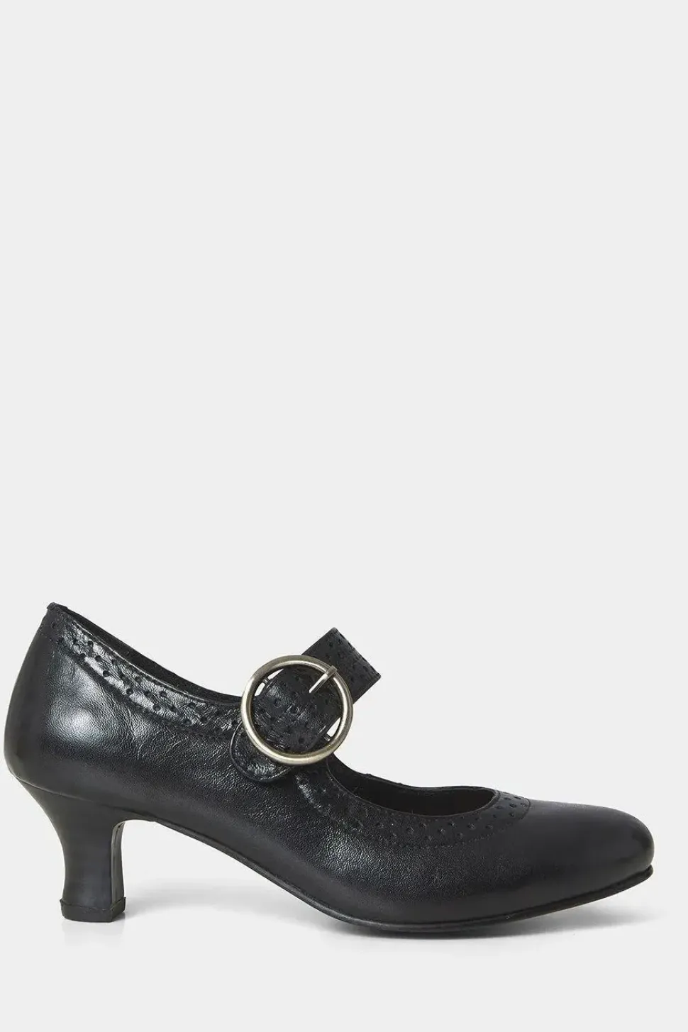 Buckle Detail Leather Mary Jane Heels