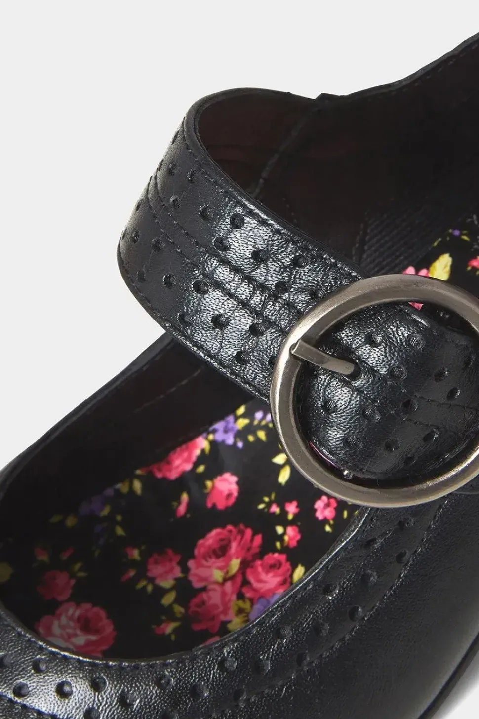 Buckle Detail Leather Mary Jane Heels