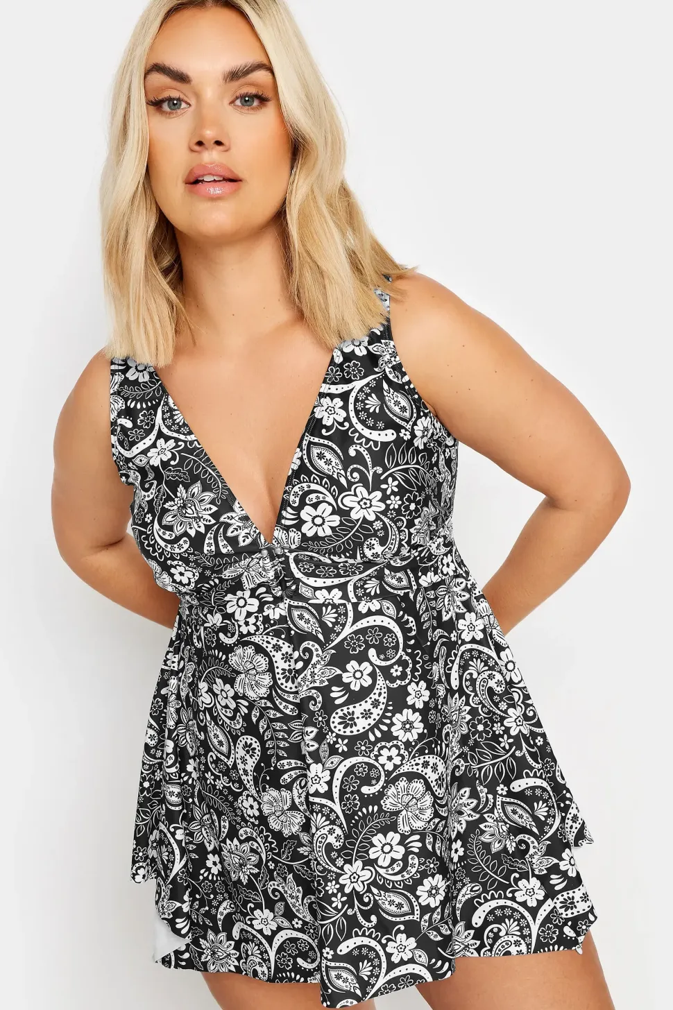 Buckle Front Tankini Top