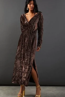 Burnout Velvet Batwing Midi Dress
