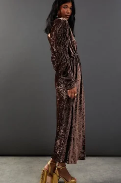Burnout Velvet Batwing Midi Dress