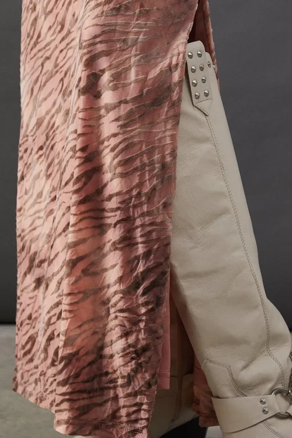 Burnout Velvet Column Maxi Skirt