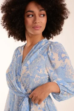 Butterfly Floral Wrap Dress