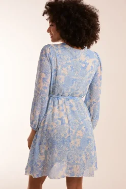 Butterfly Floral Wrap Dress