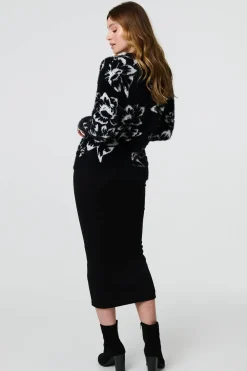 Butterfly Print Embellished Jumper