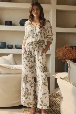 Butterfly Print High Rise Relaxed Trousers