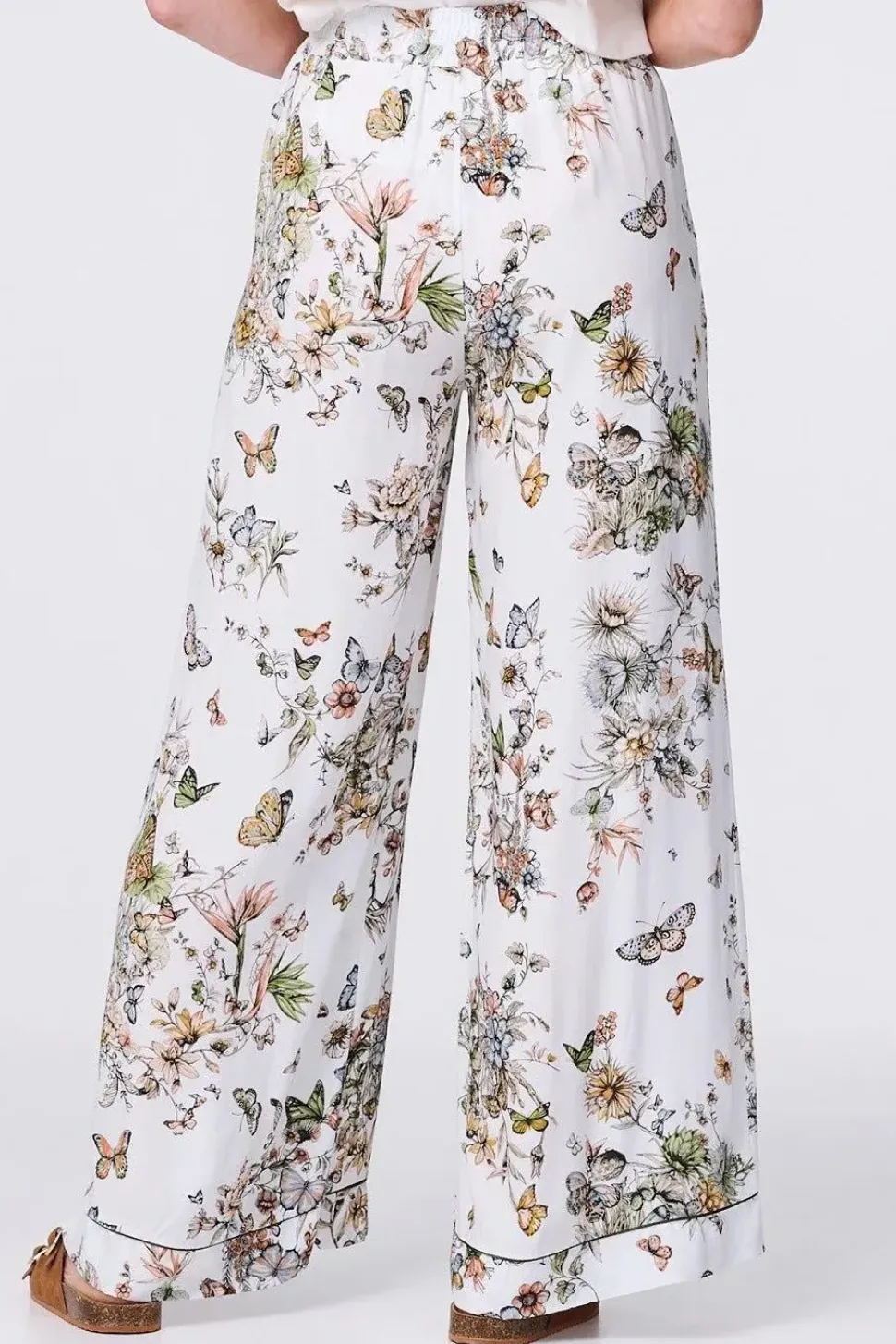 Butterfly Print High Rise Relaxed Trousers