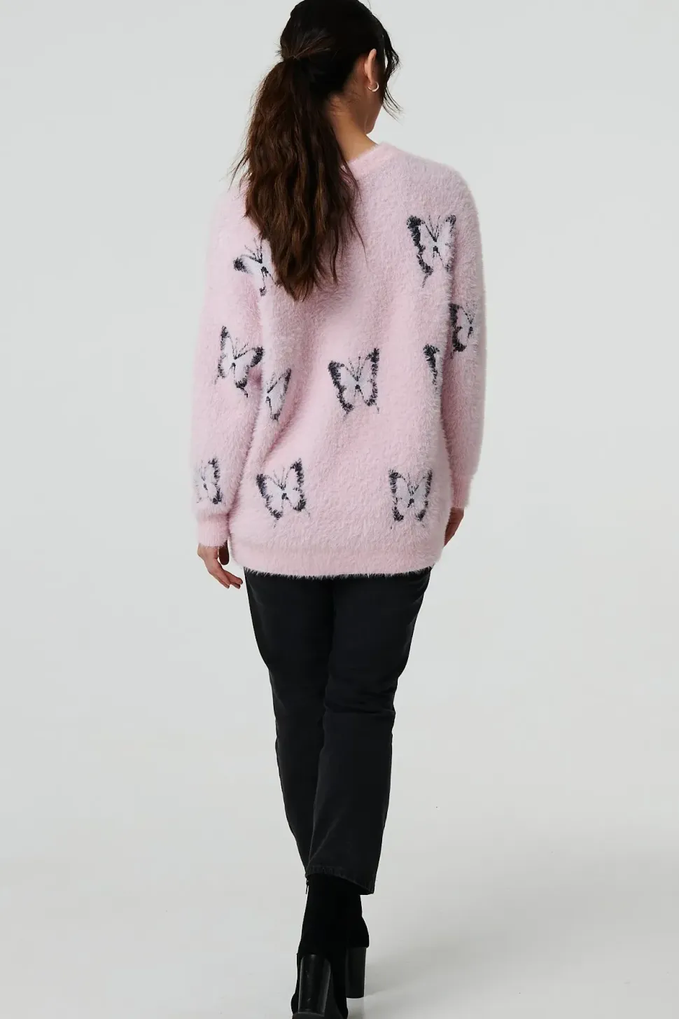 Butterfly Print Soft Texture Jumper
