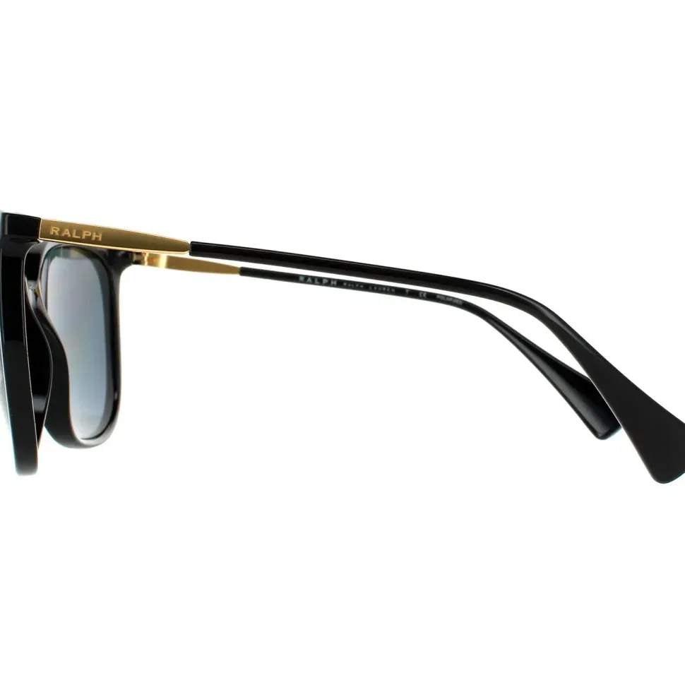 Butterfly Shiny Black Dark Grey Polarized RA5248 Sunglasses