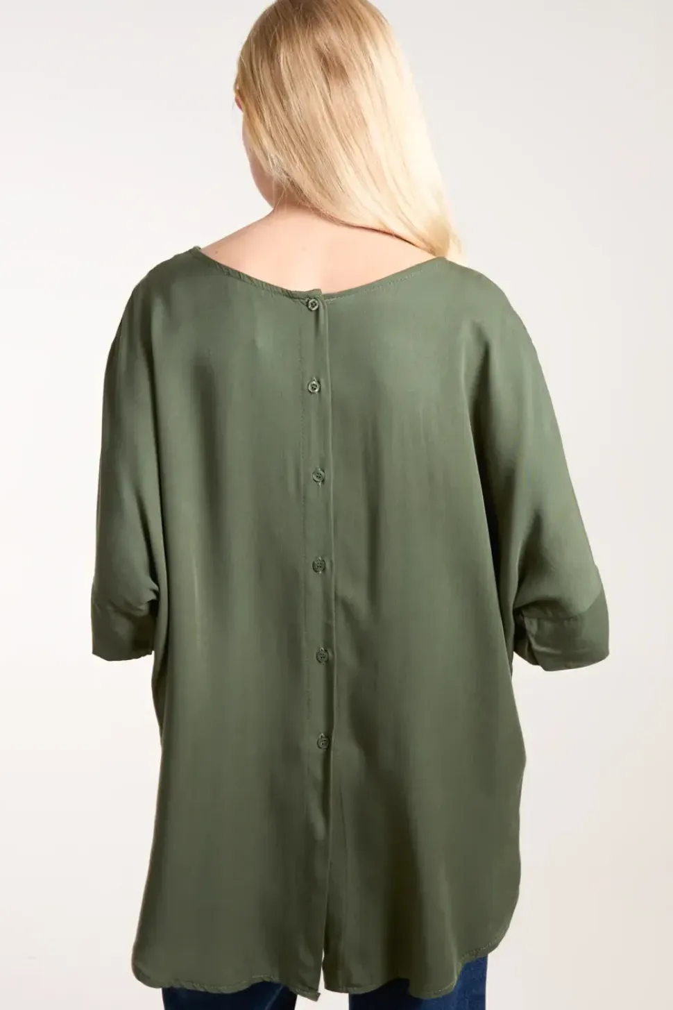 Button Back Viscose Top