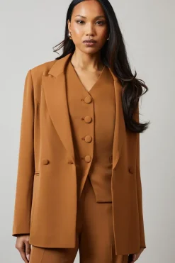 Button Detail Double Breasted Blazer