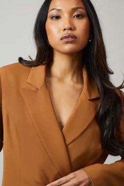 Button Detail Double Breasted Blazer