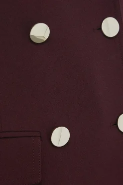 Button Detail Funnel Neck Coat