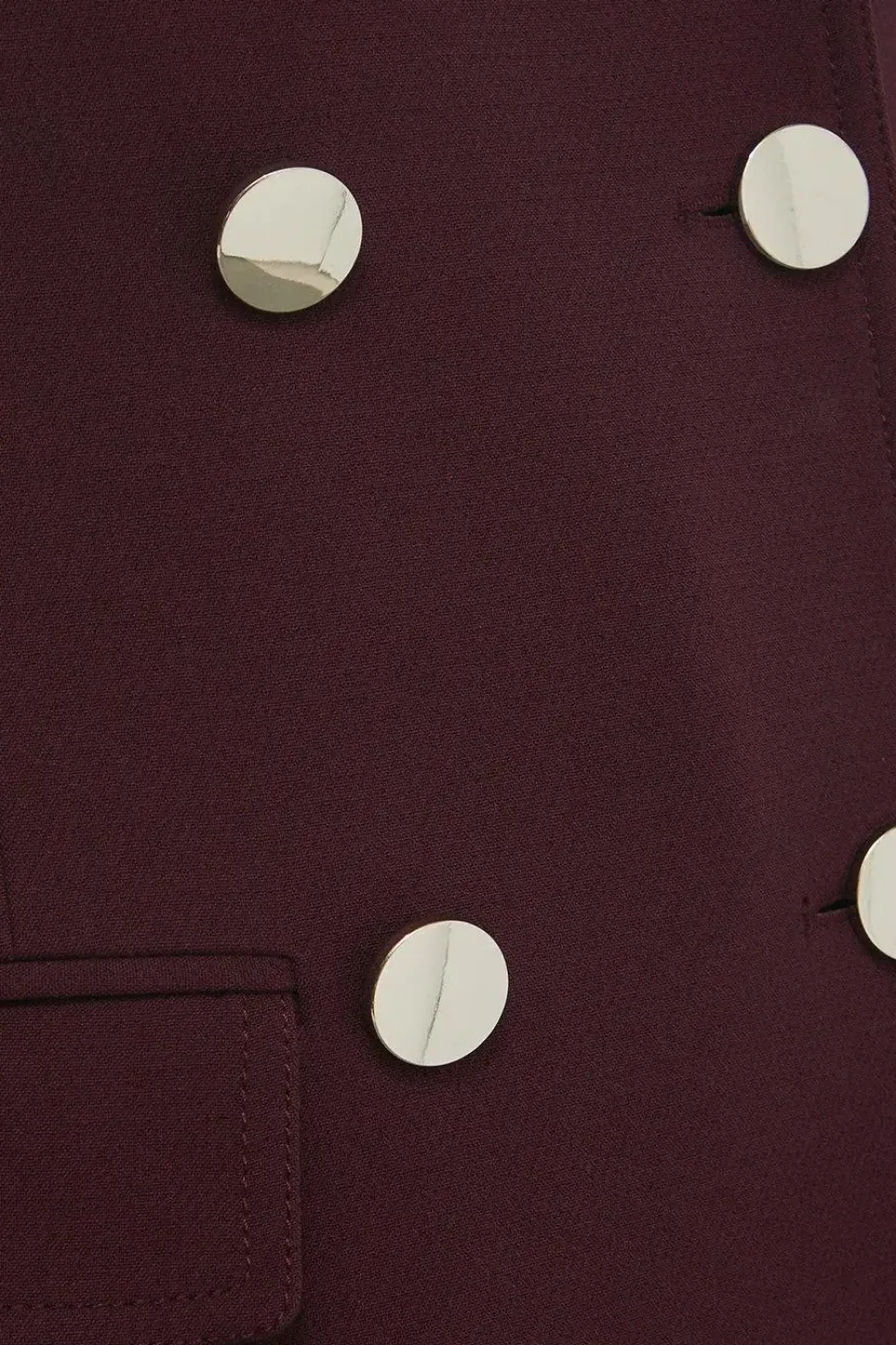 Button Detail Funnel Neck Coat