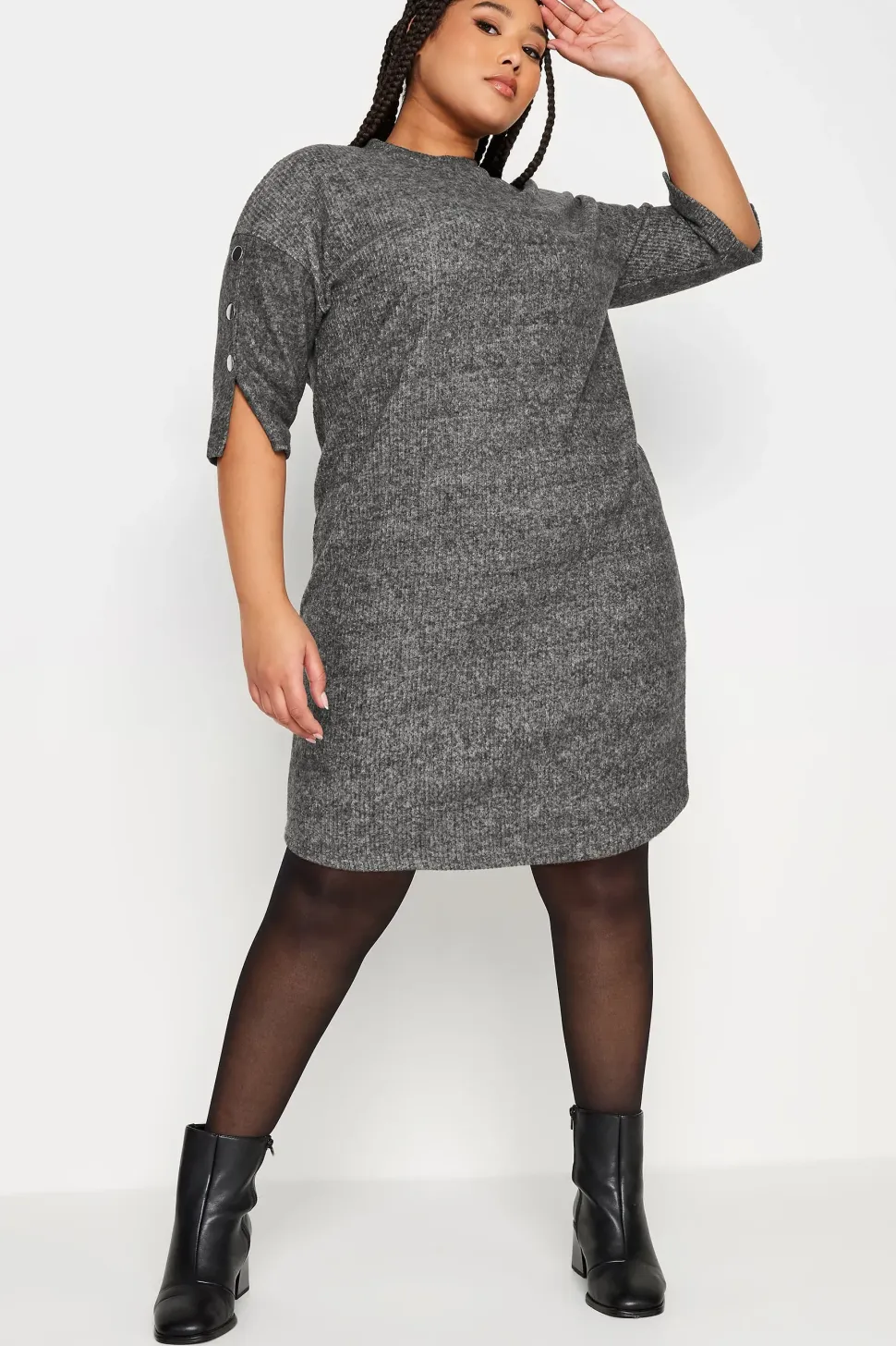 Button Detail Mini Dress