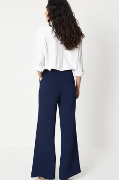 Button Detail Occasion Wide Leg Trouser