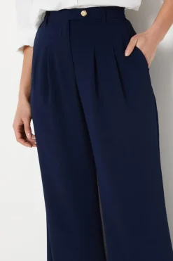 Button Detail Occasion Wide Leg Trouser