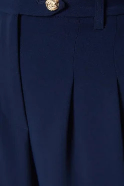 Button Detail Occasion Wide Leg Trouser