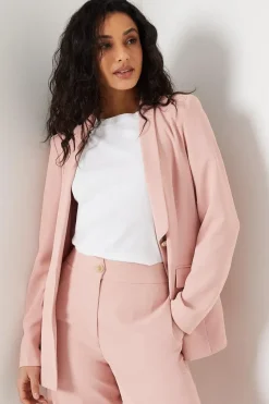 Button Detail Shawl Collar Blazer