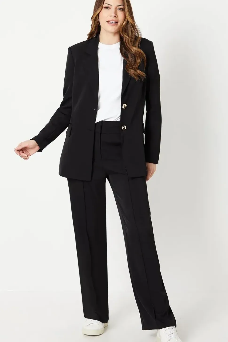 Button Detail Single Breasted Blazer