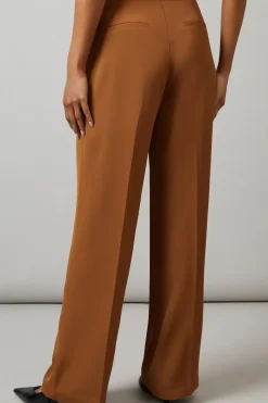Button Detail Straight Leg Trouser