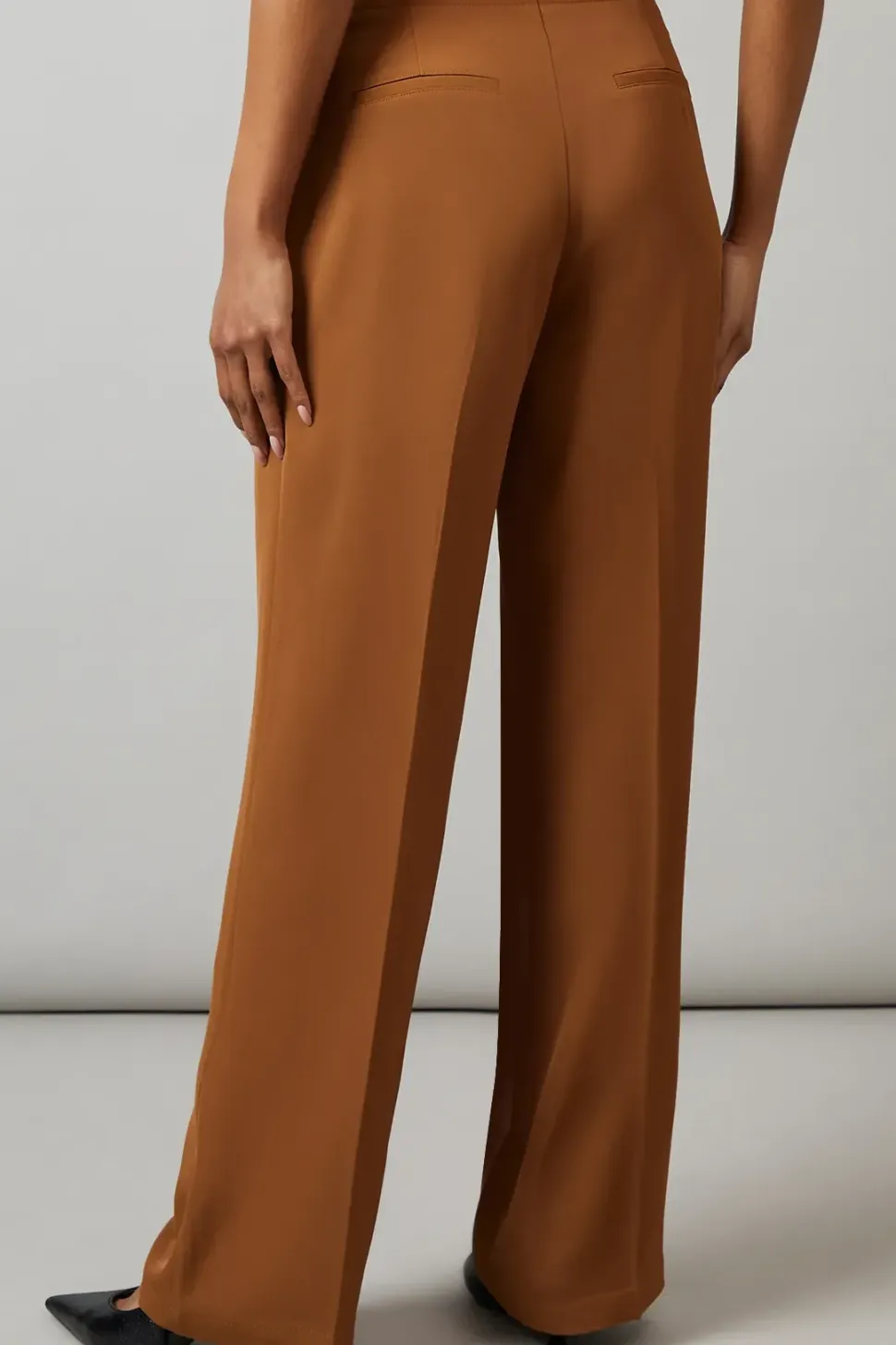 Button Detail Straight Leg Trouser