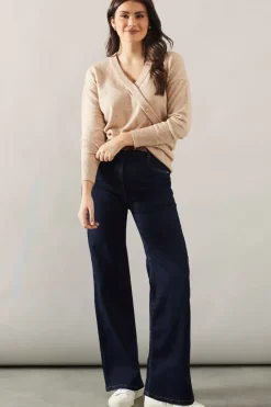 Button Detail Wrap Slouchy Jumper