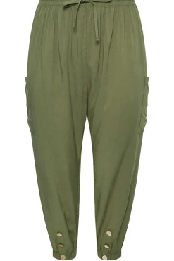 Button Front Cropped Trousers