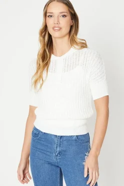 Button Front Knitted Polo