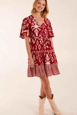 Button Front Rope Tie Dress