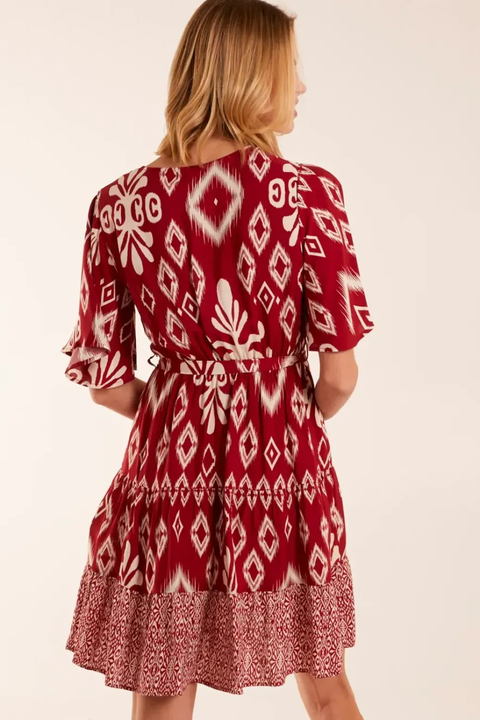 Button Front Rope Tie Dress