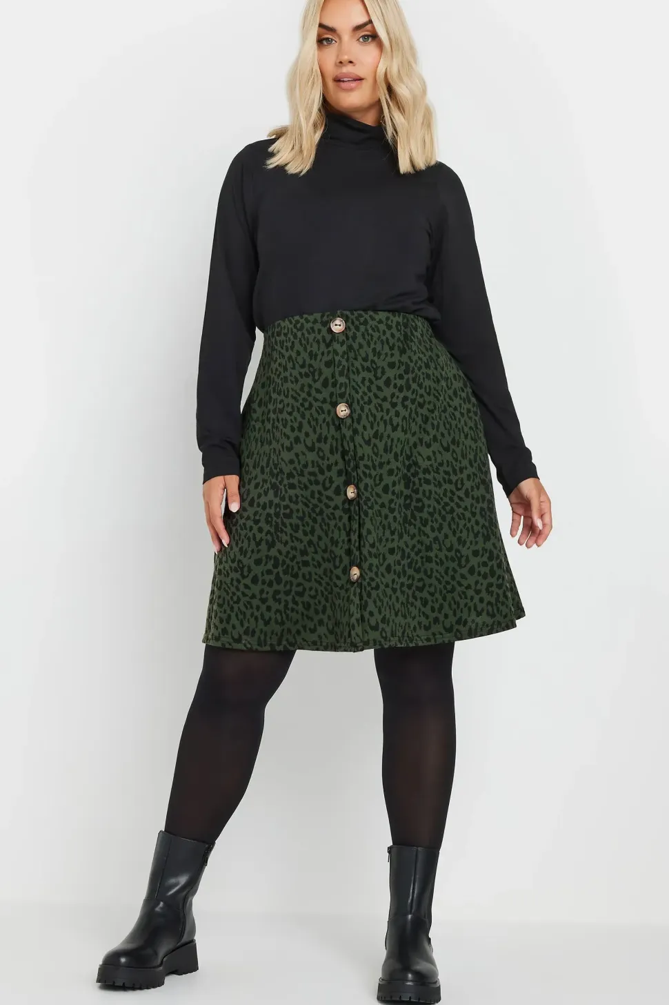 Button Front Skirt