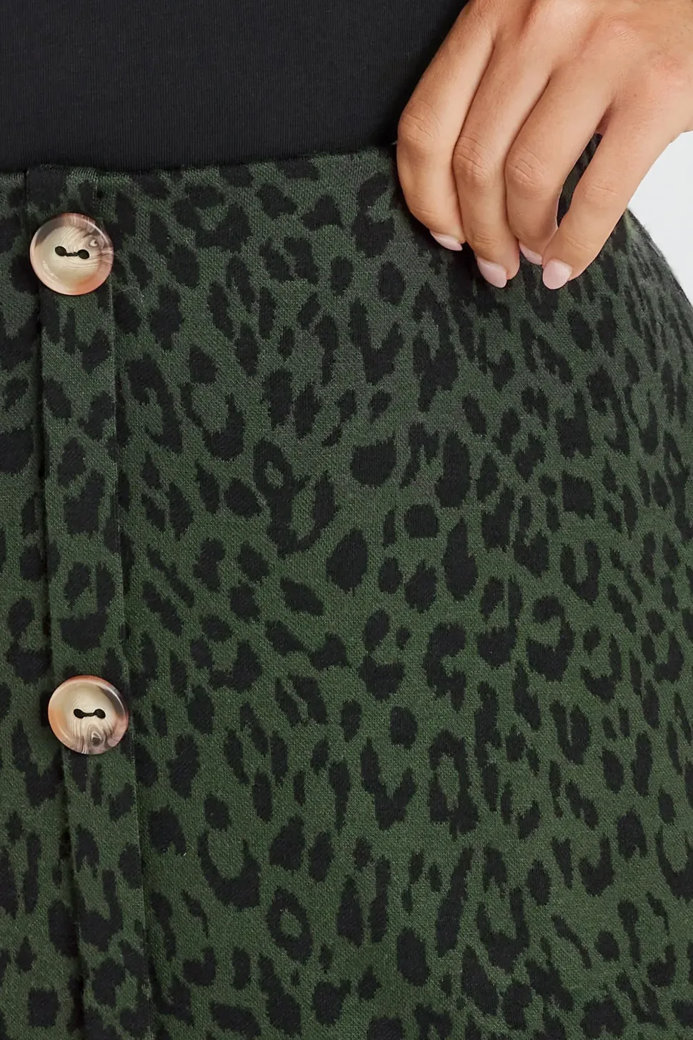 Button Front Skirt