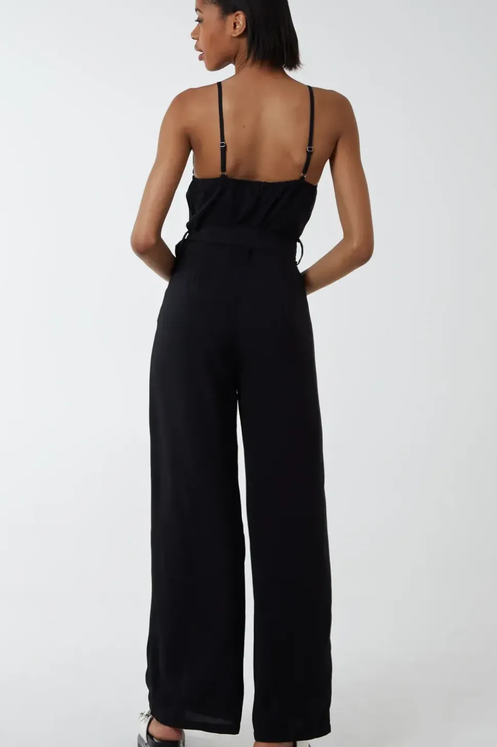 Button Front Strappy Jumpsuit