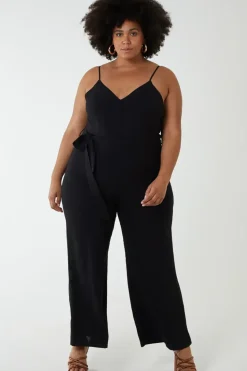 Button Front Strappy Jumpsuit