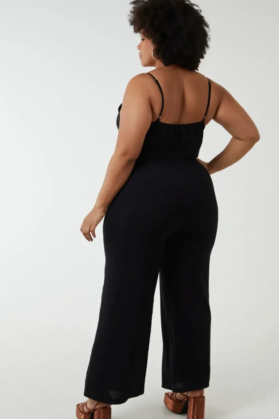 Button Front Strappy Jumpsuit