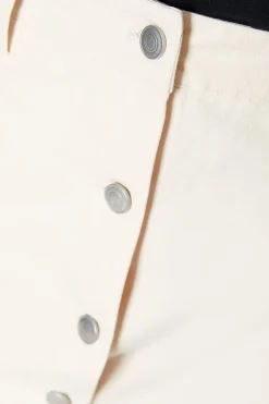 Button Front Twill Skirt