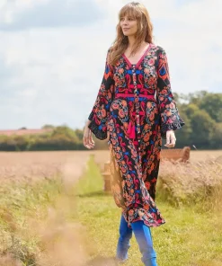 Button-Through Boho Maxi Dress