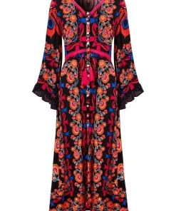 Button-Through Boho Maxi Dress