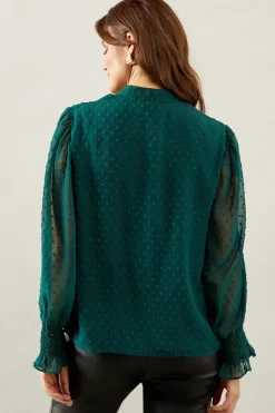 Button Through Dobby Blouse