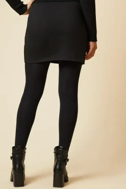 Button Through Ponte Mini Skirt